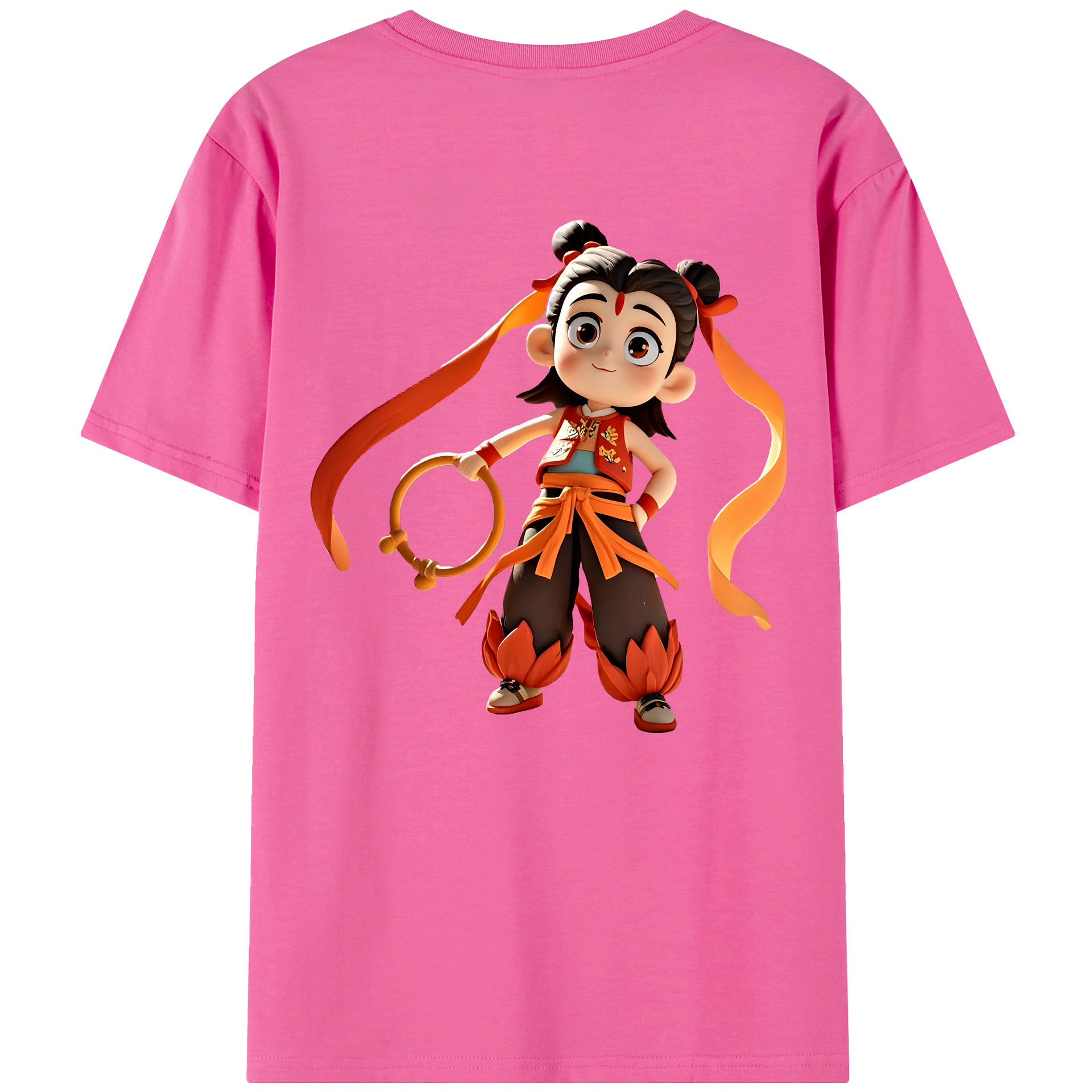 （画像用） Ne Zha 2 ナタ 魔童の大暴れ レディース半袖Tシャツ(バックプリント)